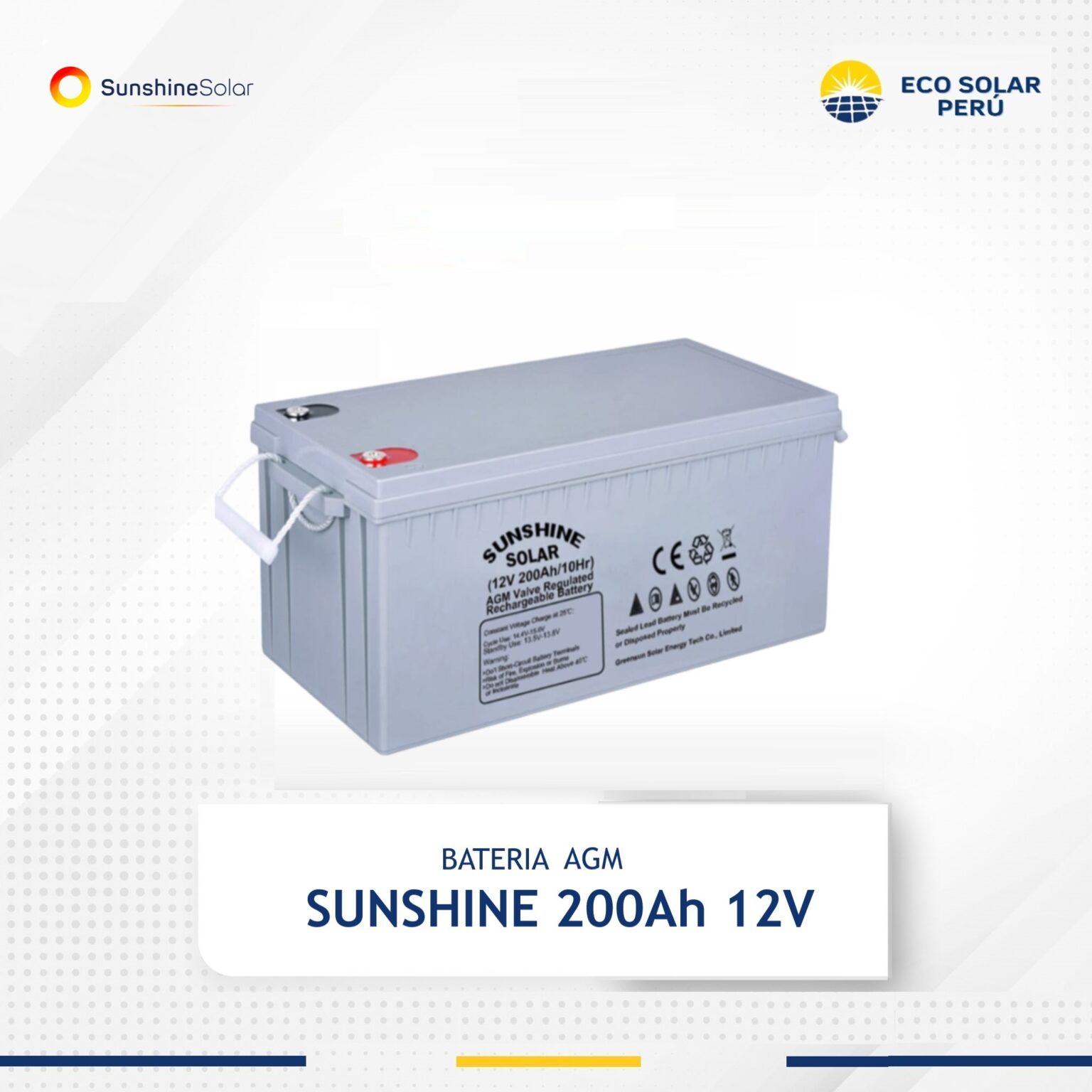 BATERIA SUNSHINE AGM 200Ah 12v