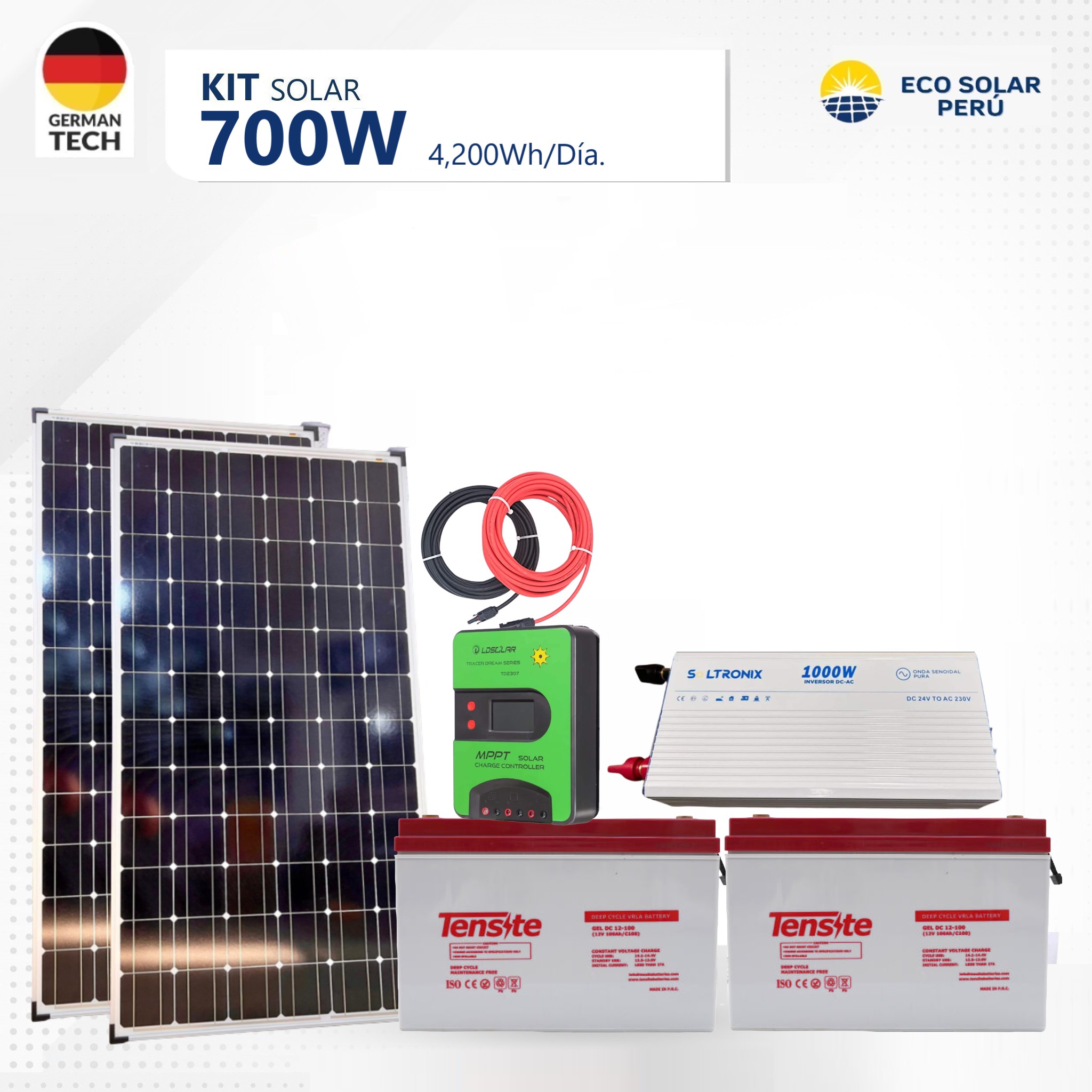 Kit Solar Basico 700W Iluminacion y TV