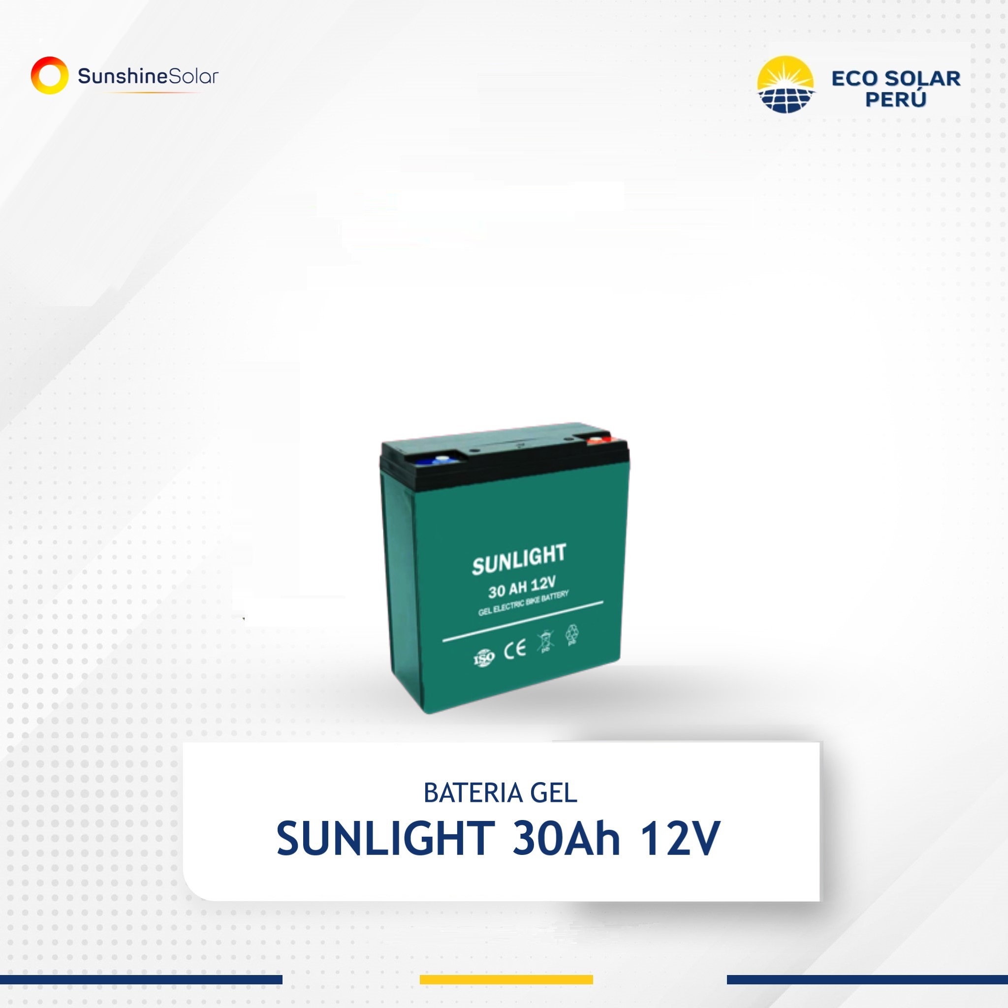 Bateria Solar AGM 12v 65Ah Aokly - Panel Solar Peru